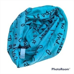 Maurices Infinity Scarf Blue Circle of Love Writing Women’s